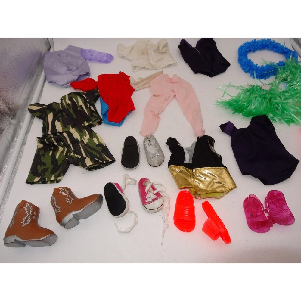 Our Generation Doll Clothes Accessories Lot Hula Skirt‎ Cowboy Boots Life Jacket